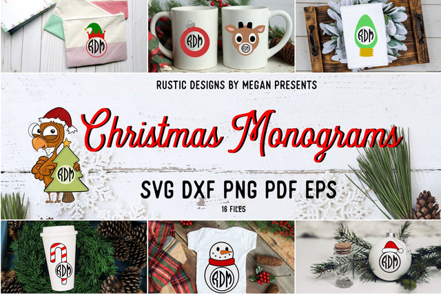 Christmas SVG Monogram Bundle SVG Tinker & Teal