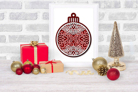 Christmas SVG Ornament, 3D SVG Layered Mandala, Ornaments SVG. 3D Paper Elinorka 