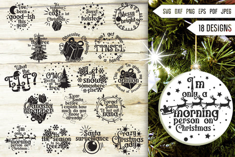 Christmas Svg Ornament Mega Bundle. Family Round Christmas Ornaments Svg. Merry Christmas Svg. Funny Christmas Quotes Svg, Dxf, Png SVG Mint And Beer Creations 