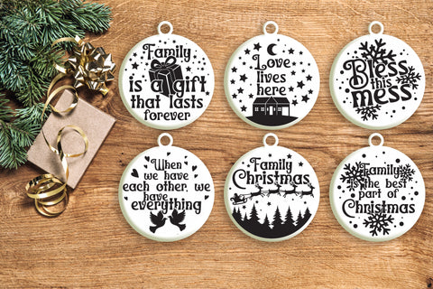 Christmas Svg Ornament Mega Bundle. Family Round Christmas Ornaments Svg. Merry Christmas Svg. Funny Christmas Quotes Svg, Dxf, Png SVG Mint And Beer Creations 