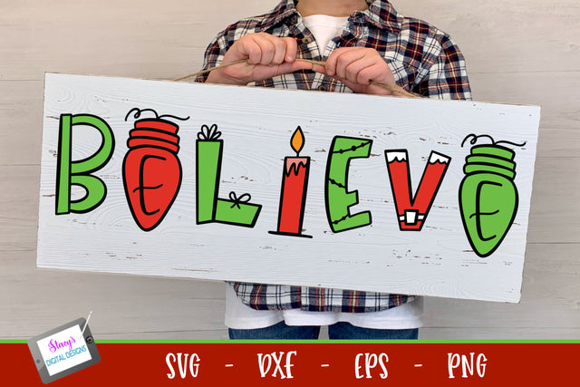 Christmas SVG | Ornamental Believe SVG SVG Stacy's Digital Designs 