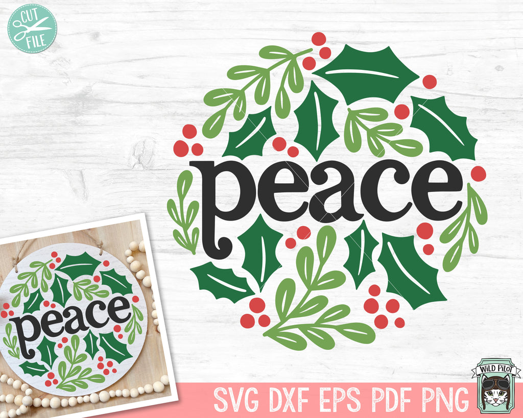 Christmas SVG, Peace SVG, Christmas Round Sign SVG, Winter Sign svg ...