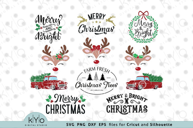 Christmas Svg Png Dxf Eps Cut Files Mini Bundle SVG kYo Digital Studio 