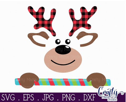 Christmas Svg - Reindeer Svg - Kid's Christmas - Santa Reindeer SVG Crafty Mama Studios 