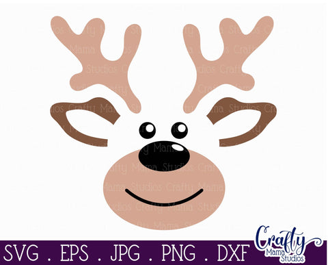 Christmas Svg - Reindeer Svg - Kid's Christmas - Santa Reindeer SVG Crafty Mama Studios 