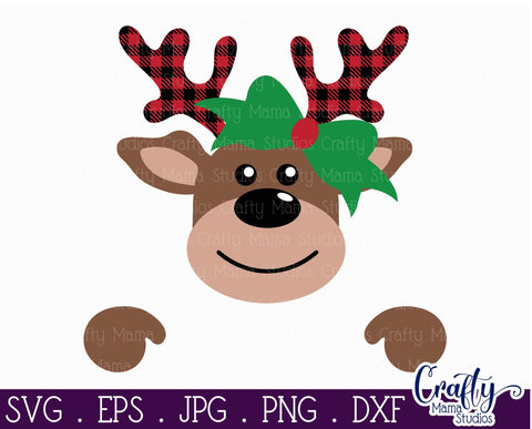 Christmas Svg, Reindeer Svg, Kid's Christmas, Santa Reindeer SVG Crafty Mama Studios 
