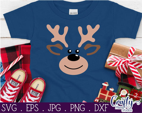 Christmas Svg - Reindeer Svg - Kid's Christmas - Santa Reindeer SVG Crafty Mama Studios 