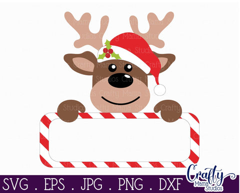 Christmas Svg - Reindeer Svg - Kid's Christmas - Santa Reindeer SVG Crafty Mama Studios 