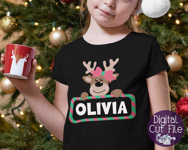 Christmas Svg - Reindeer Svg - Kid's Christmas - Santa Reindeer SVG Crafty Mama Studios 