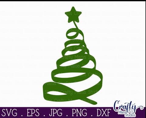 Christmas Svg, Ribbon Christmas Tree Shirt Design SVG Crafty Mama Studios 