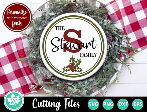 Christmas SVG | Round Family Name Sign SVG TrueNorthImagesCA 