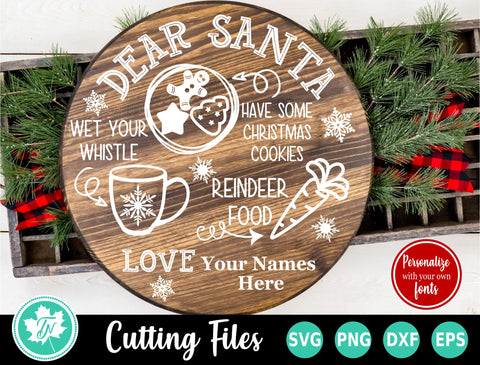 Christmas SVG | Round Santa Tray SVG TrueNorthImagesCA 