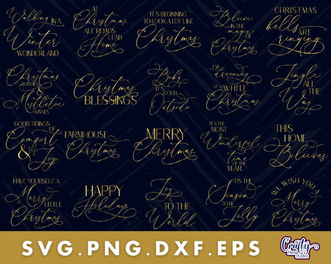 Christmas Svg Round Sign Bundle| Gold Christmas Sign Bundle SVG Crafty Mama Studios 