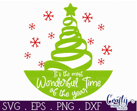 Christmas Svg Round Sign | Most Wonderful Time Of The Year SVG Crafty Mama Studios 