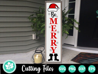 Christmas SVG | Santa Be Merry Vertical Sign SVG TrueNorthImagesCA 