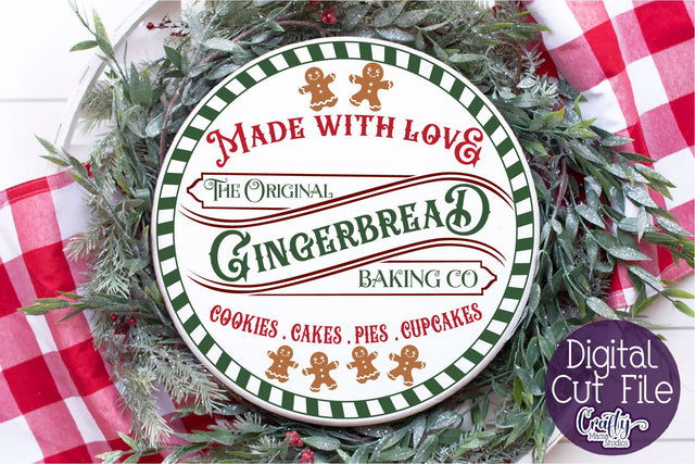 Christmas Svg, Santa Round Sign, Gingerbread Baking Company SVG Crafty Mama Studios 