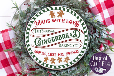 Christmas Svg, Santa Round Sign, Gingerbread Baking Company SVG Crafty Mama Studios 