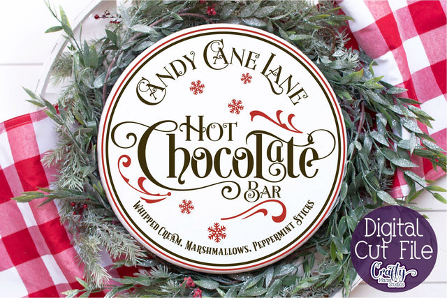 Christmas Svg, Santa Round Sign, Hot Chocolate Bar Cut File SVG Crafty Mama Studios 