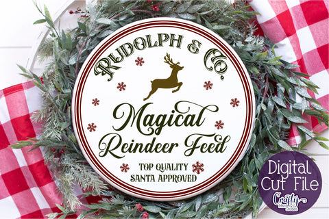 Christmas Svg, Santa Round Sign, Magical Reindeer Feed File SVG Crafty Mama Studios 