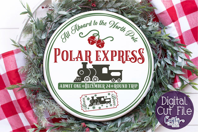 Christmas Svg, Santa Round Sign, Polar Express Train File SVG Crafty Mama Studios 