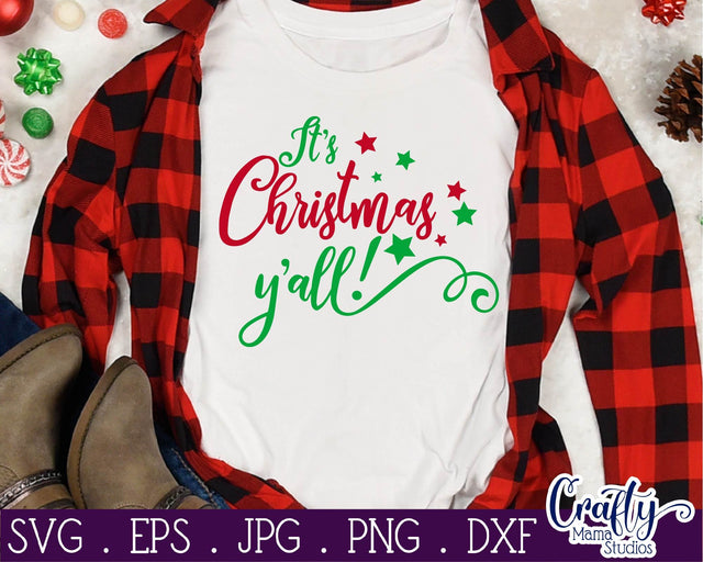 Christmas Svg - Santa Svg - Christmas Tree - Merry Christmas - It's Christmas Y'all SVG SVG Crafty Mama Studios 