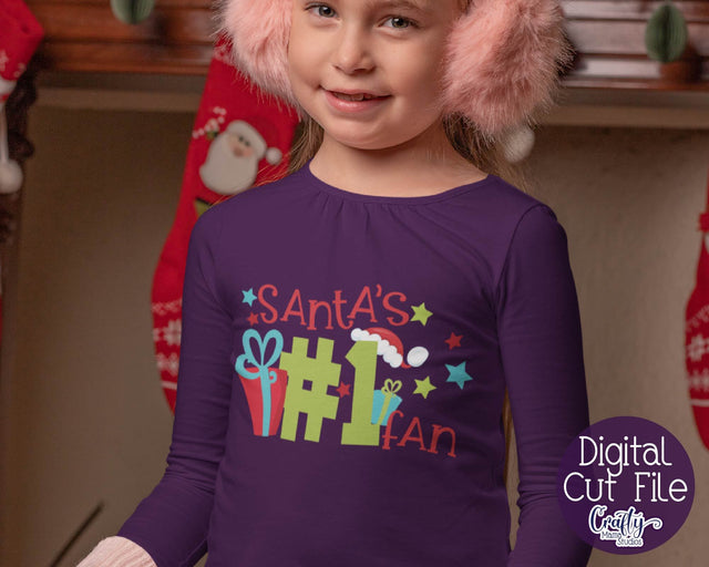 Christmas Svg - Santa Svg - Elf Svg - Santa's #1 Fan - Number One Fan SVG Crafty Mama Studios 