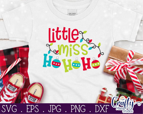 Christmas Svg - Santa Svg - Holiday - My First Christmas - Baby Girl - Little Miss Ho Ho Ho SVG Crafty Mama Studios 