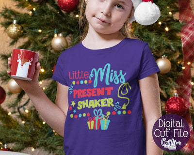 Christmas Svg - Santa Svg - Holiday Svg - My First Christmas - Little Miss Present Shaker SVG Crafty Mama Studios 