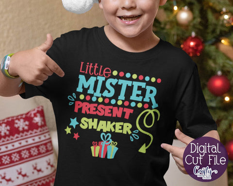 Christmas Svg - Santa Svg - Holiday Svg - My First Christmas - Little Mister Present Shaker SVG Crafty Mama Studios 