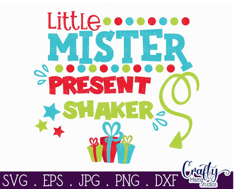 Christmas Svg - Santa Svg - Holiday Svg - My First Christmas - Little Mister Present Shaker SVG Crafty Mama Studios 