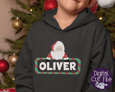 Christmas Svg - Santa Svg - Kid's Christmas - Santa Face Name SVG Crafty Mama Studios 