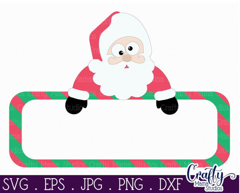 Christmas Svg - Santa Svg - Kid's Christmas - Santa Face Name SVG Crafty Mama Studios 