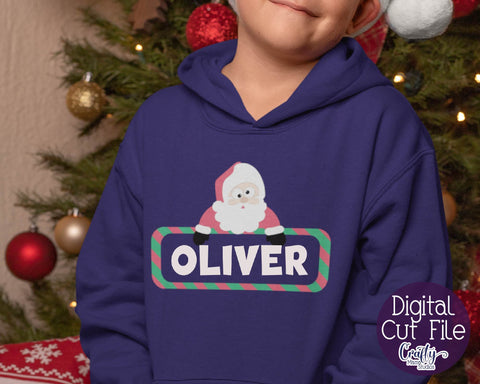 Christmas Svg - Santa Svg - Kid's Christmas - Santa Face Name SVG Crafty Mama Studios 