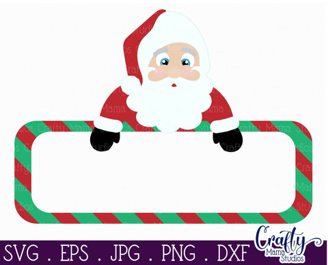 Christmas Svg - Santa Svg - Kid's Christmas - Santa Face Name SVG Crafty Mama Studios 