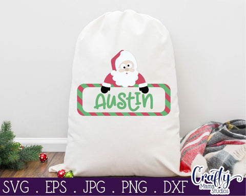 Christmas Svg - Santa Svg - Kid's Christmas - Santa Face Name SVG Crafty Mama Studios 