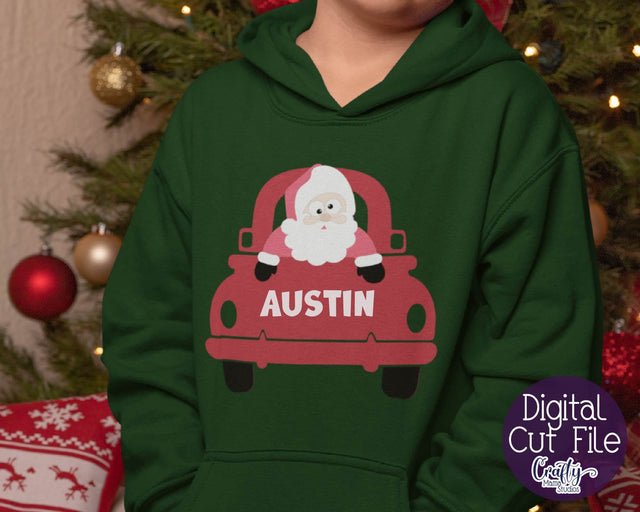 Christmas Svg - Santa Svg - Kid's Christmas - Santa in Truck SVG Crafty Mama Studios 