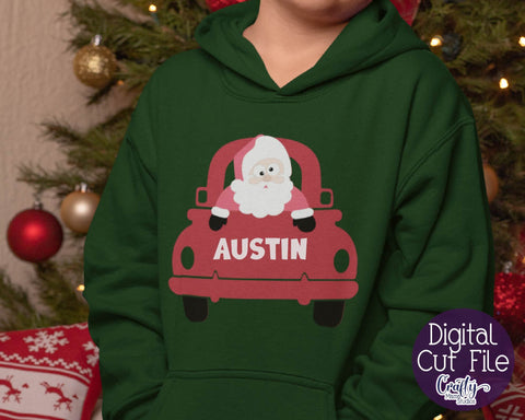 Christmas Svg - Santa Svg - Kid's Christmas - Santa in Truck SVG Crafty Mama Studios 