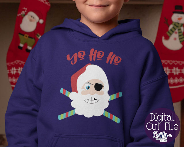 Christmas Svg - Santa Svg - Pirate Santa Claus - Ho Ho Ho Svg SVG Crafty Mama Studios 