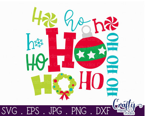 Christmas Svg - Santa Svg - Santa Claus Svg - Merry Christmas Svg - Ho Ho Ho Svg SVG Crafty Mama Studios 