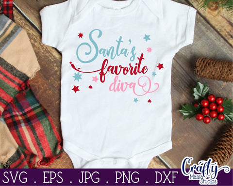 Christmas Svg - Santa's Favorite Diva SVG SVG Crafty Mama Studios 