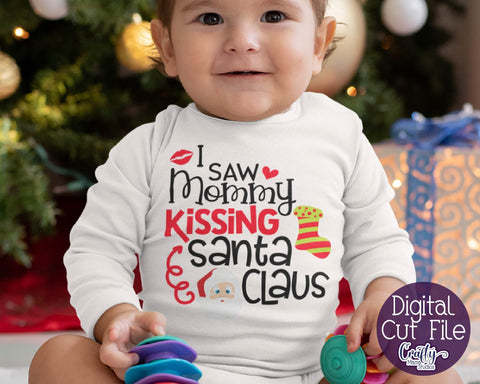 Christmas SVG - Saw Mommy Kissing Santa Claus - Kid's Christmas SVG Crafty Mama Studios 