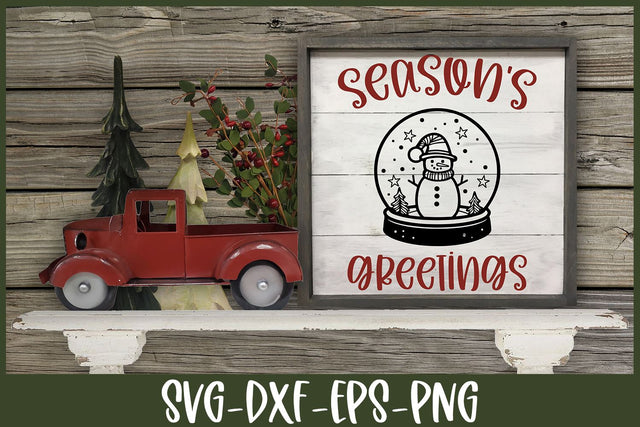 Christmas SVG | Season's Greetings | Snow Globe SVG SVG B Renee Design 