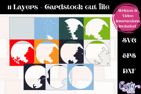 Christmas Svg Shadow Box, 3D Layered Penguin Svg Shadow Box SVG Crafty Mama Studios 