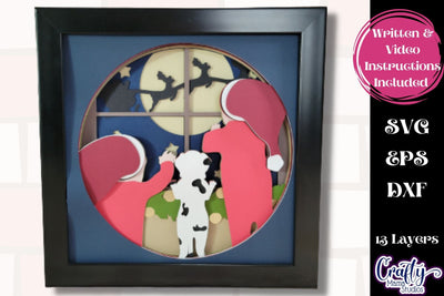 Christmas Svg Shadow Box Design, Searching For Santa Svg SVG Crafty Mama Studios 