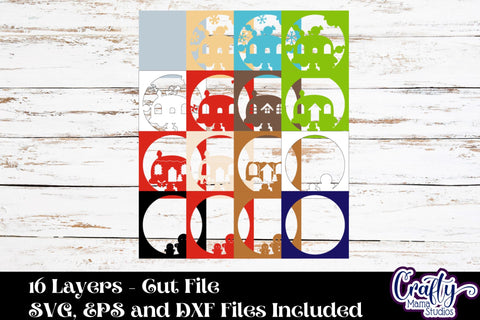 Christmas Svg Shadowbox Design, Gingerbread Shadow Box File SVG Crafty Mama Studios 