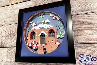 Christmas Svg Shadowbox Design, Gingerbread Shadow Box File SVG Crafty Mama Studios 