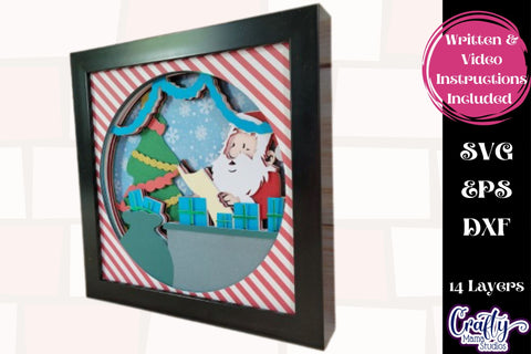 Christmas Svg Shadowbox Design, Santa's Workshop Shadow Box SVG Crafty Mama Studios 