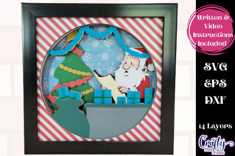 Christmas Svg Shadowbox Design, Santa's Workshop Shadow Box SVG Crafty Mama Studios 