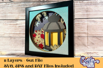 Christmas Svg Shadowbox Design, Winter Lantern Shadow Box SVG Crafty Mama Studios 