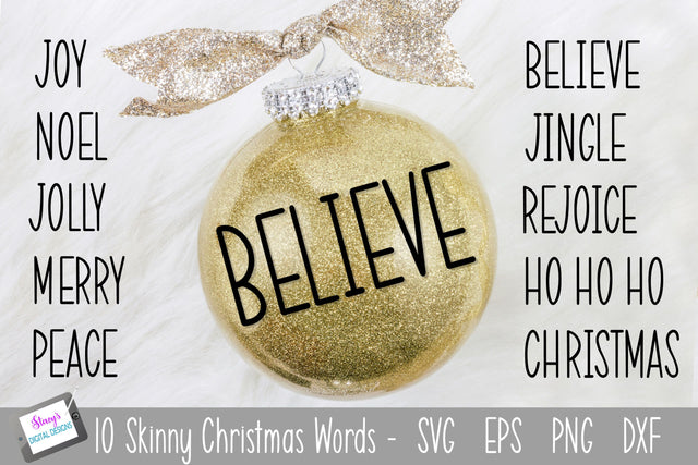 Christmas SVG - Skinny Christmas Words SVG - 10 Christmas Words SVG Stacy's Digital Designs 